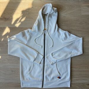 Aviator Nation Cream Lightning Bolt Hoodie with Logo